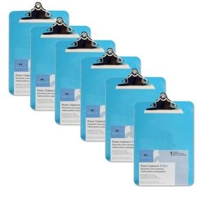Sparco Blue Plastic Clipboards, 9 x 12-1/2" 6 Piece Bundle